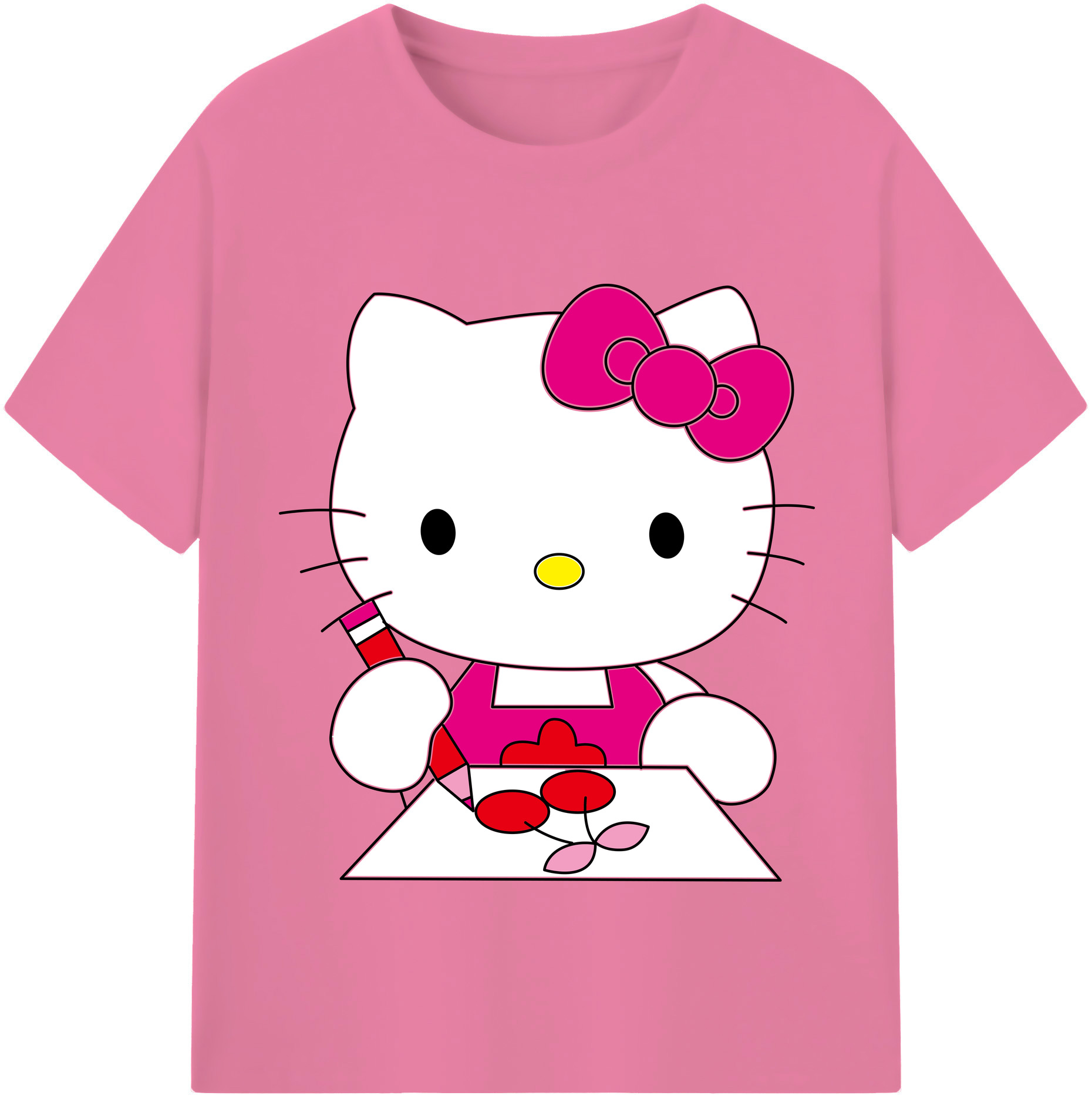 （画像用） Hello Kitty ハローキティ 綿100％半袖Tシャツ（フロントプリント）